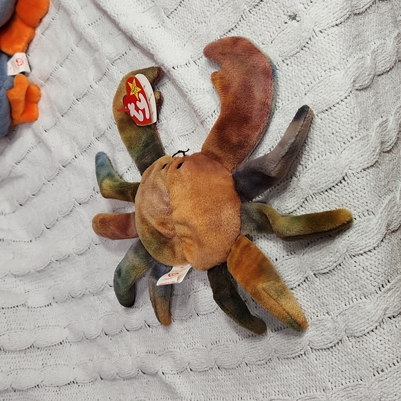 🕸Vintage Ty Beanie Baby Original Claude Tie Dye Crab 1996 P.E. Pellets - Picture 4 of 10